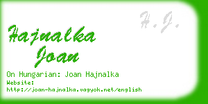 hajnalka joan business card
